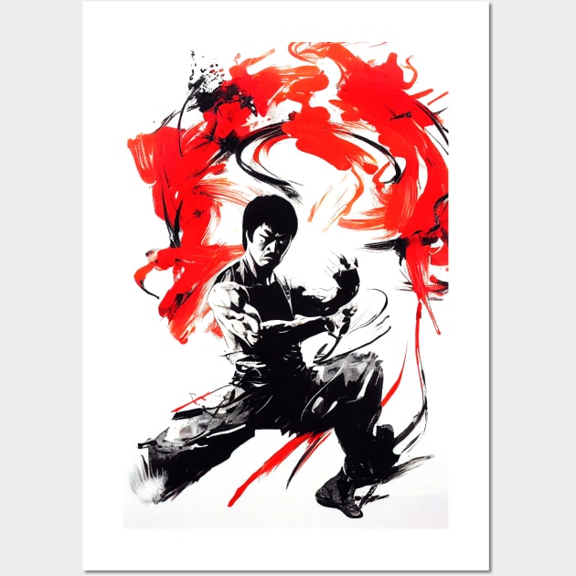 Martial Art Kung Fu Wild Nature Free Spirit Art Brush Painting Wall Art by Cubebox